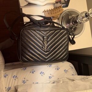 Yves Saint Laurent Metallic Black Crossbody Bag